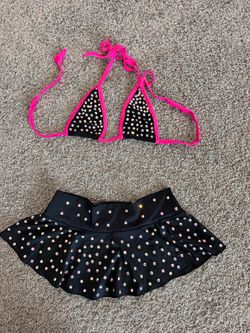 Rhinestone top with Skirt Bottom