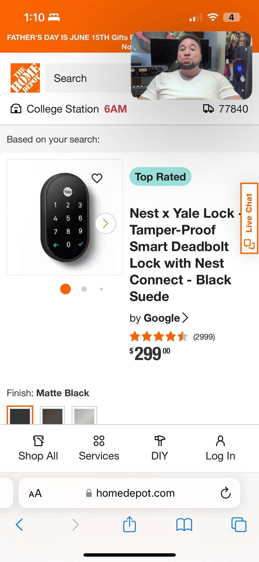 Nest x Yale Tamper Proof Smart Lock W/ Nest Bridge Connect