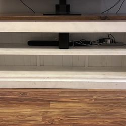 Farmhouse TV Stand / Media Console – Rustic Wood Top