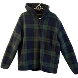 Freedom Foundry Men’s Super Plush Plaid Green Shirt Jacket Size Large