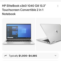 New In Box HP EliteBook x(contact info removed) G8 13.3" Touchscreen Convertible 2 in 1 Notebook