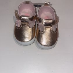 Baby B’gosh Rose Gold Shoes Size 9-12 Months
