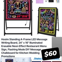 LED Message Easel With Markers And Remote
