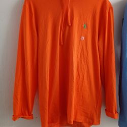 Mens size small lightweight polo hoodie t-shirt   MSRP. 69.95