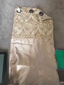 Gold with bronze curtains 80” 4 panels