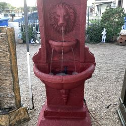 Lion Face 2-piece Fiberglass Water Fountain w/ Working Pump