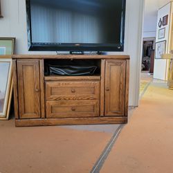 Heavy Wooden TV/Media Stand with Storage