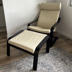 Poang Leather Armchair And Ottoman