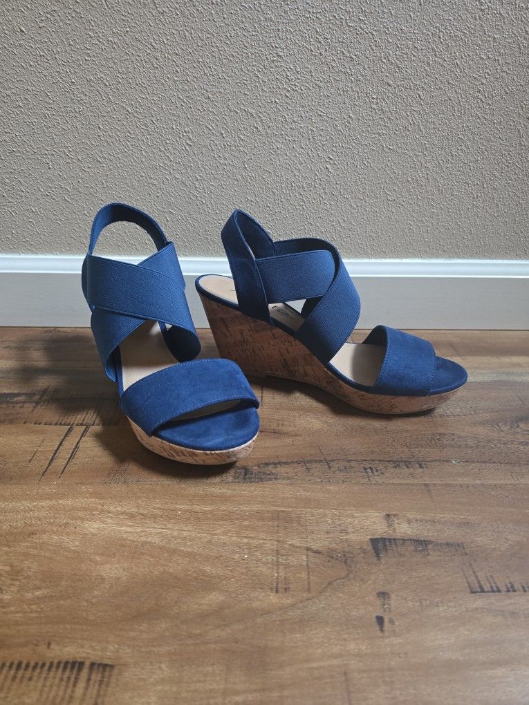 American Eagle Size 9 Navy Ryan Heels