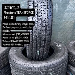 Lt245/75/17 FIRESTONE TRANSFORCE Semi New All Four 98 Tread Life 