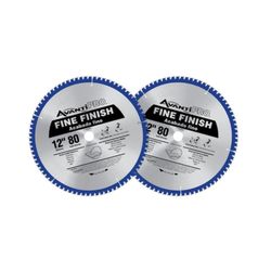 12 in. x 80-Tooth Fine Finish Circular Saw Blade (2-Pack)