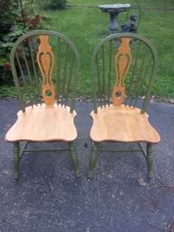 Pair of Real Wood Windsor Dining Chairs