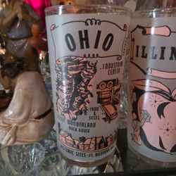 Vintage Frosted Ohio State Glass