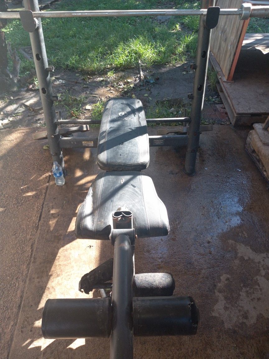 Bench Press And 45pound Bar And 2 45 Pound Weights asking 185 Or Obo