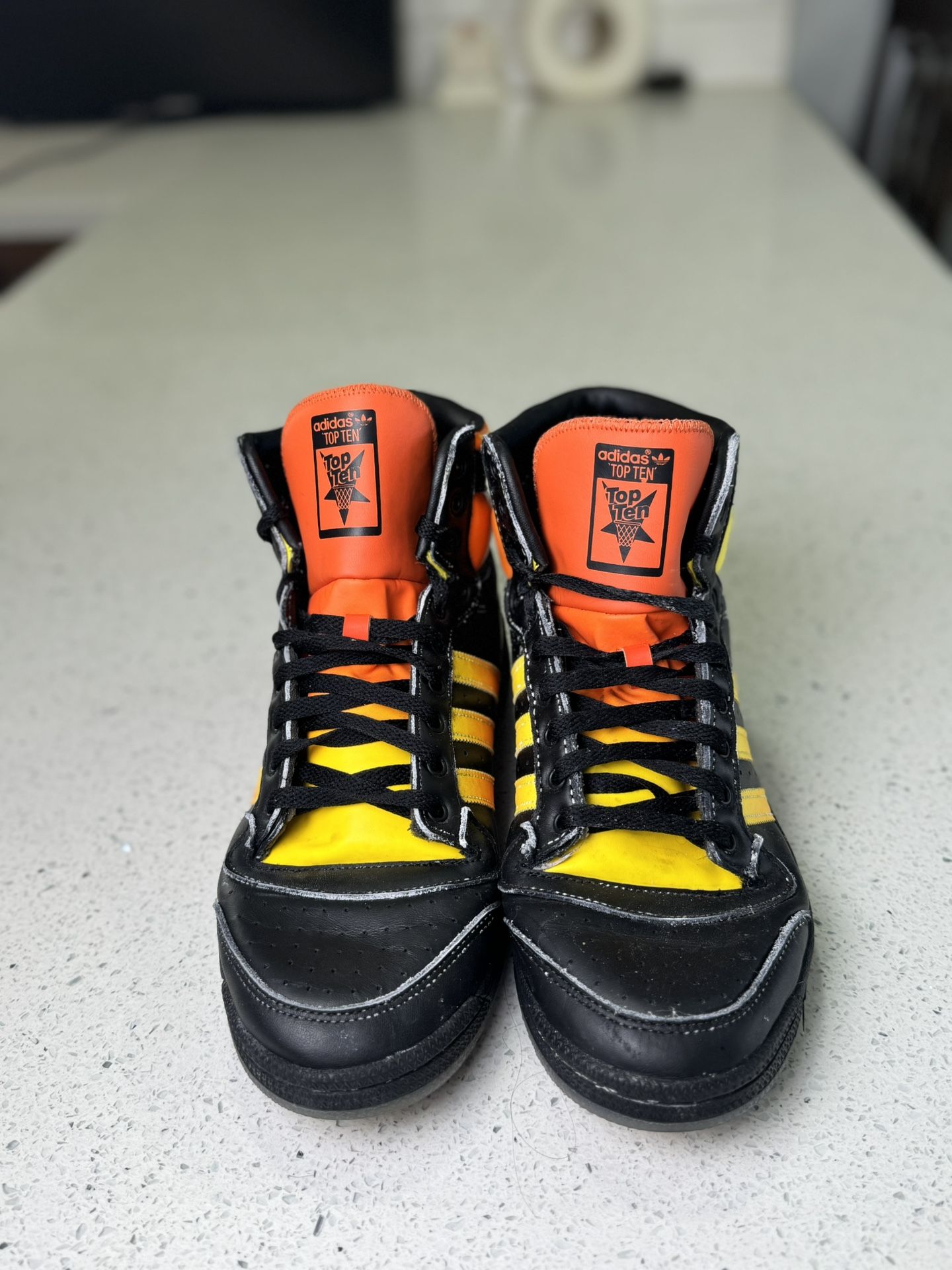 Adidas Top Ten HI Black Yellow Orange Men's Size 12