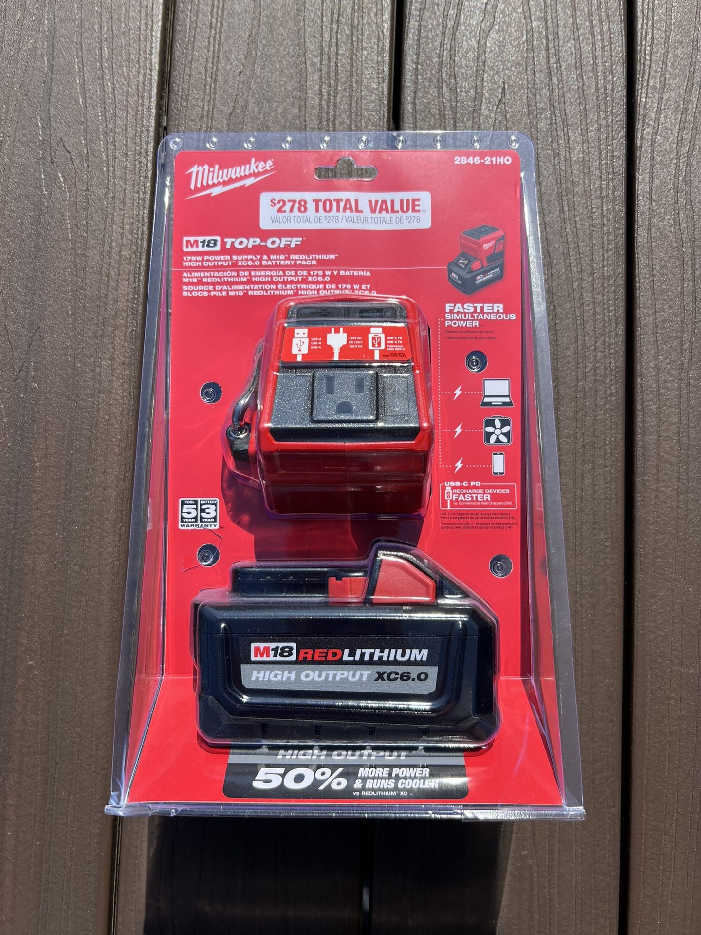 Milwaukee M18 2846-21HO Top Off 6.0 Ah Battery