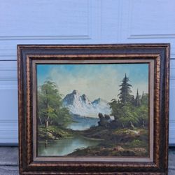 Framed Oil Painting, Landscape, 32"width x 28" height