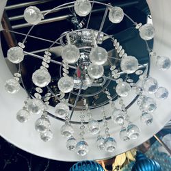 Large White Crystal Chandelier 