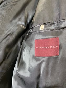 Alexander Dean 1976 made in hungry men's 50" black long overcoat size 44R