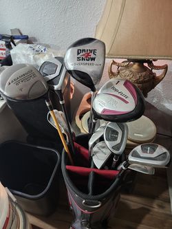 Top flight golf club bag and clubs