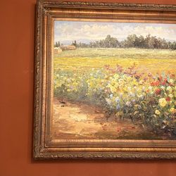 Framed oil painting