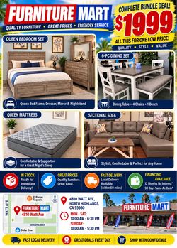 🔥Bundle Deal🔥 Brand New Queen Bedroom Set, Dining Set, Sectional Couch & Mattress $1999, Payment available, Delivery Available