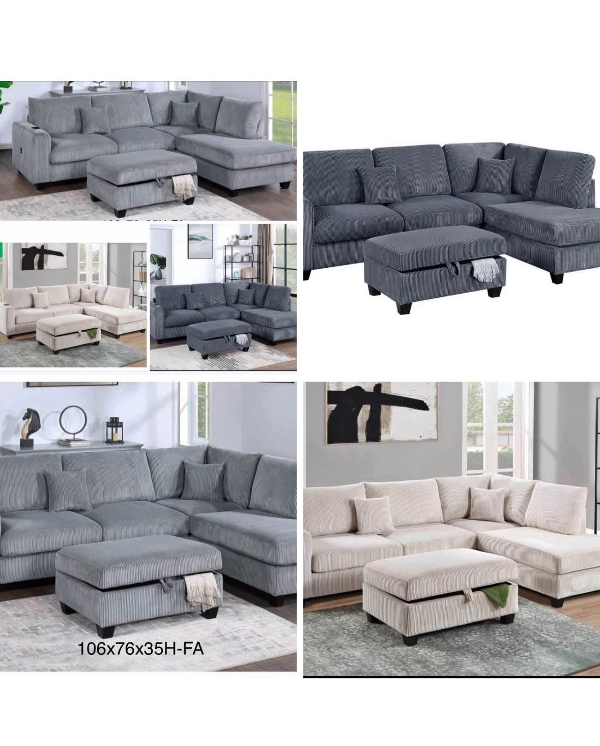 Sectional With Ottoman