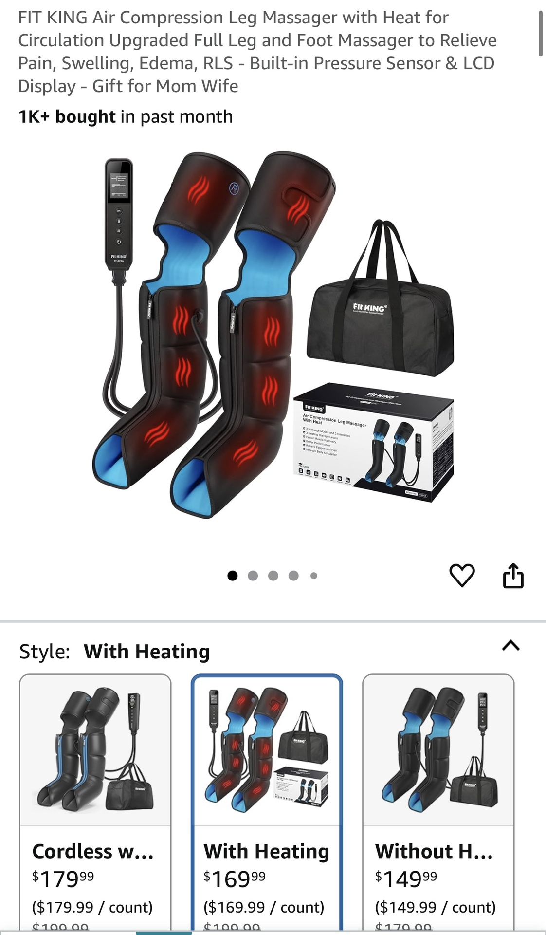 Air Compression Leg Massager with Heat for Circulation Upgraded Full Leg and Foot Massager
