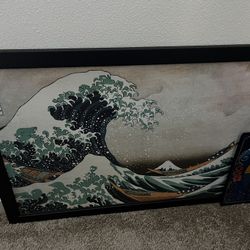 Framed Japanese “the great wave” 