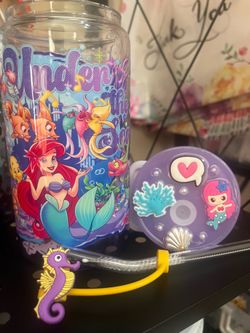 16oz Mermaid glass cup