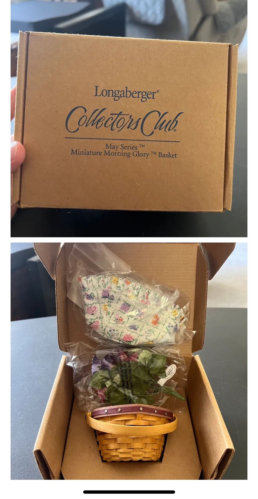 Longaberger Collectors Club 2006 May Series Miniature Morning Glory Basket