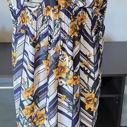 Women's Plus Size 3X Sleeveless Pattern Capri Length Jumpsuit V Neck Summer NWOT