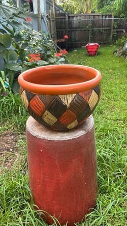 Terra Cotta Planter 15 1/2 Inches Wide 9 1/2 Inches Height