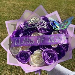 Graduation Bouquet Ribbon Rose 