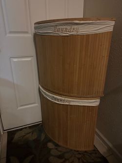 2 Bamboo laundry basket