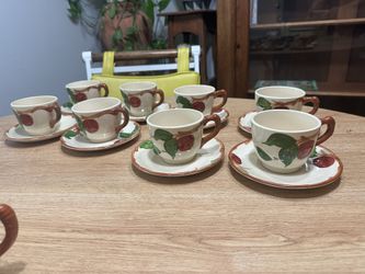 Vintage Franciscan Set Of 8 Coffee Te CupsWith Saucers And 6
