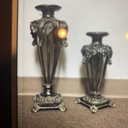 Beautiful Antique Candle set metal $50