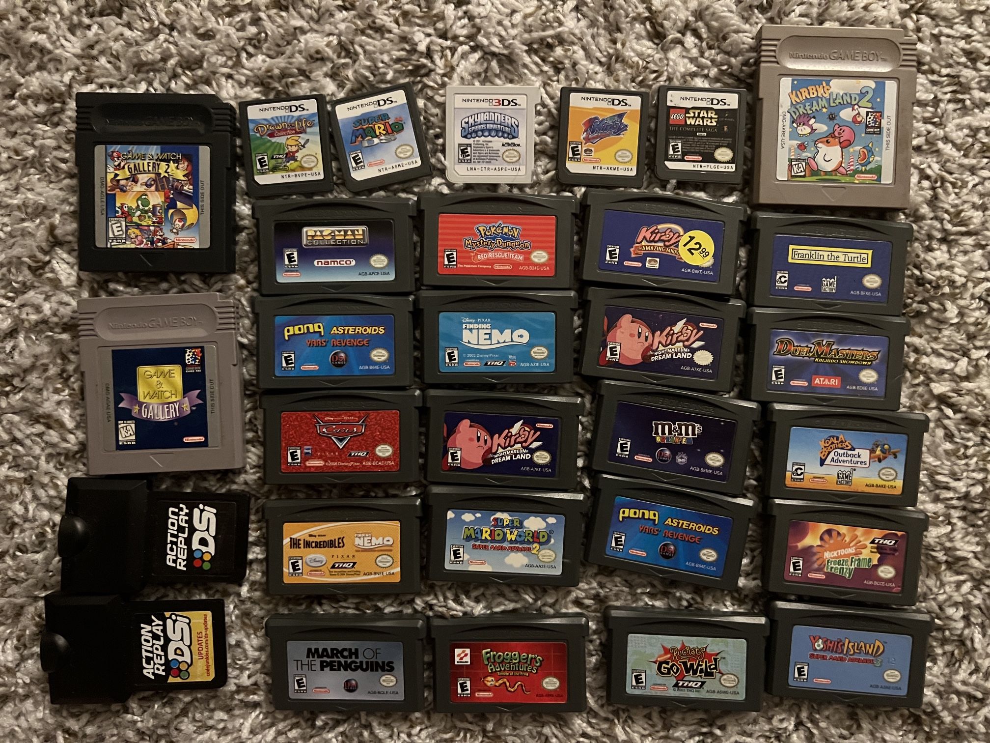 Gameboy games, DS, Gameboy Advanced Games
