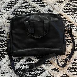 Osgoode Marley Black Leather Satchel Laptop Messenger Shoulder Bag
