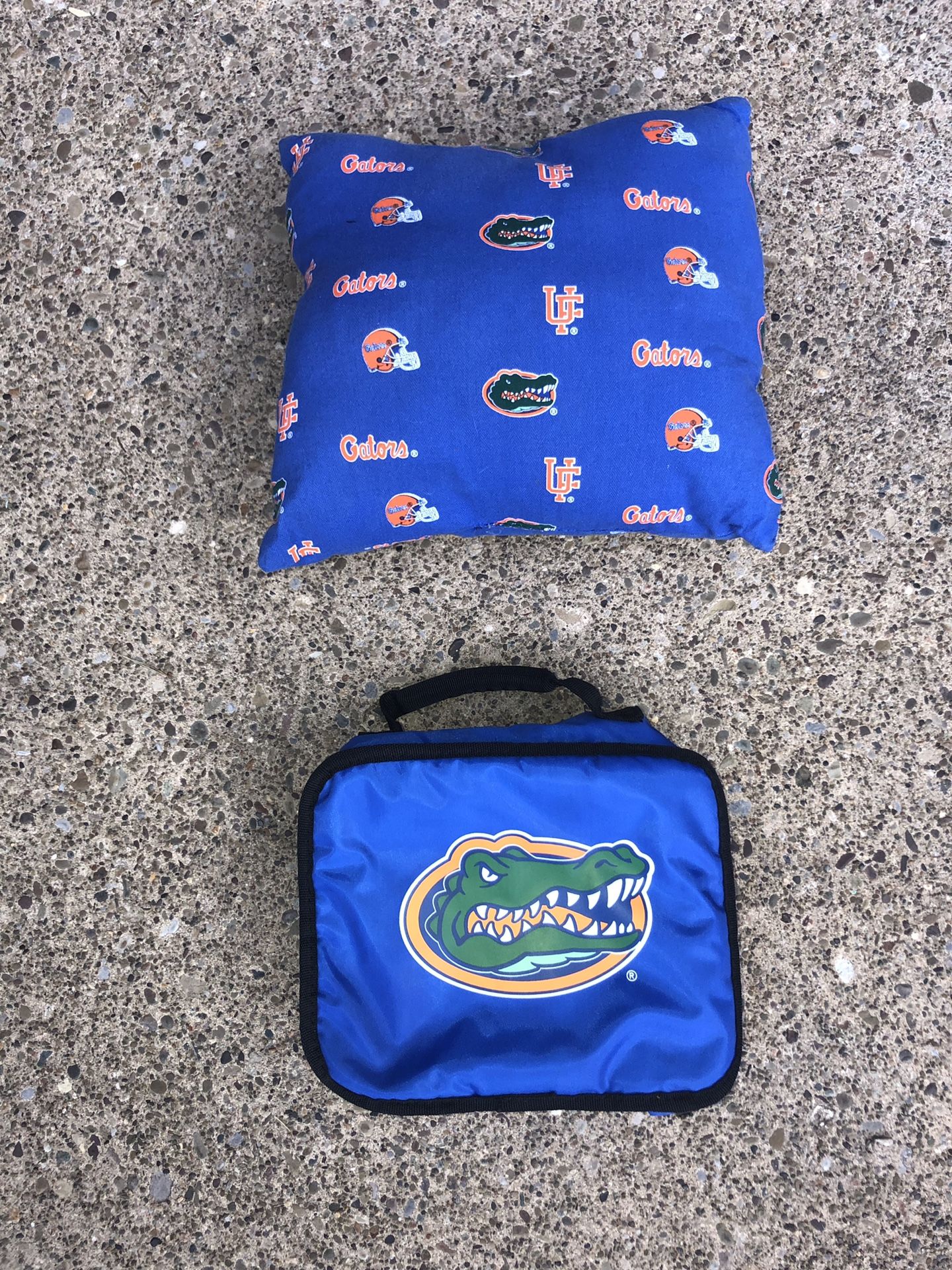 Florida Gators pillow and insulated lunch box