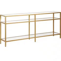 Sivil 64 in. Brass Finish Console Table