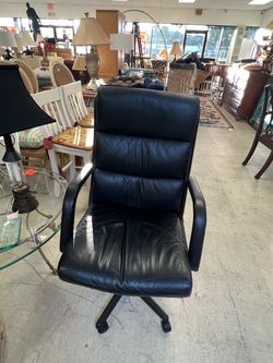 Black Leather High-Back Executive Office Chair