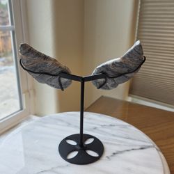 3.7" Approximately Jasper Angle Wings Quartz Crystal With The Stand 