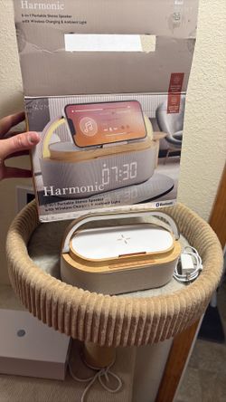 Harmonic 6 in 1 Portable Stereo Speaker with Wireless Charging & Ambient Light