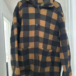 Lee Sherpa Brown Buffalo Plaid Jacket 