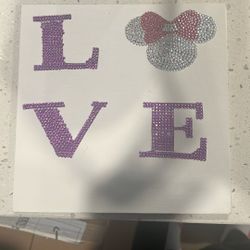 Mini Mouse Canvas Bedazzling