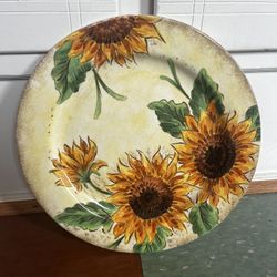Maxcera Tuscan Sunflower Hand Painted Plate
