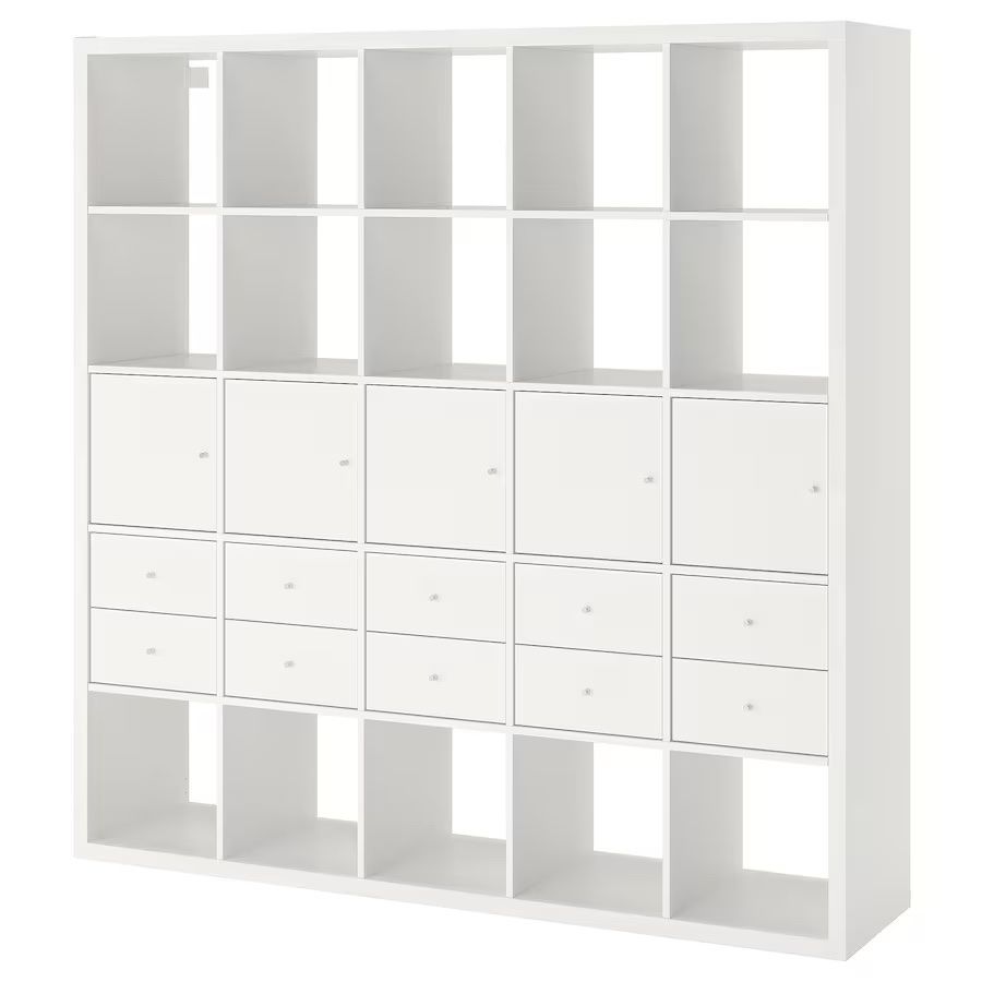 Storage Shelf with Doors and Drawers 