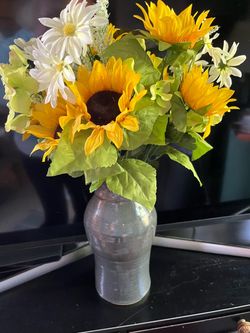 Handmade ceramic vase with floral