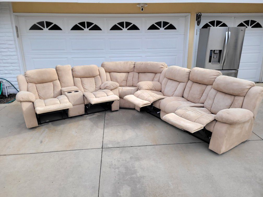 4 Recliner L-Shaped Couch $250